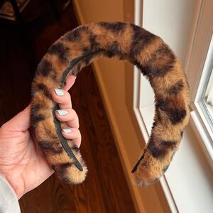 kate spade Faux Fur Leopard-Print Padded Headband - Brown & Black